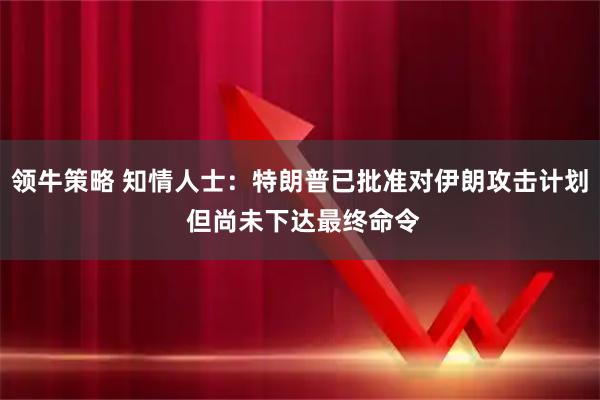 领牛策略 知情人士：特朗普已批准对伊朗攻击计划 但尚未下达最终命令