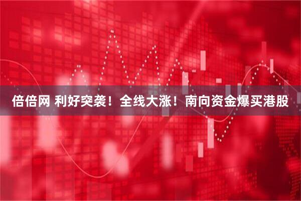 倍倍网 利好突袭！全线大涨！南向资金爆买港股