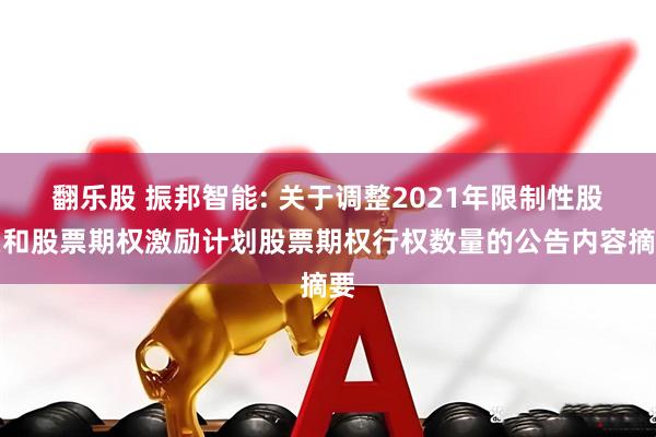 翻乐股 振邦智能: 关于调整2021年限制性股票和股票期权激励计划股票期权行权数量的公告内容摘要